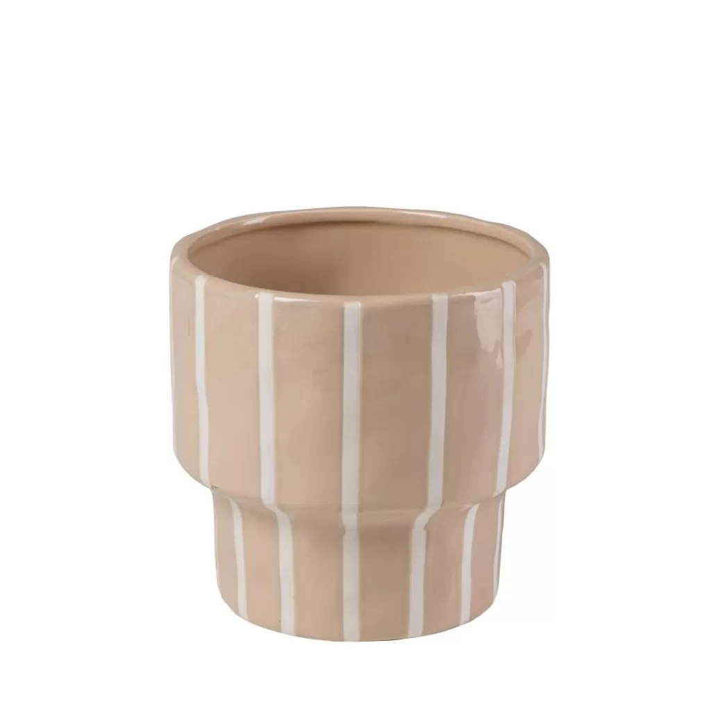 CASA STRIPES Vaso Da Fiori Sabbia- Vasi Di Fiori