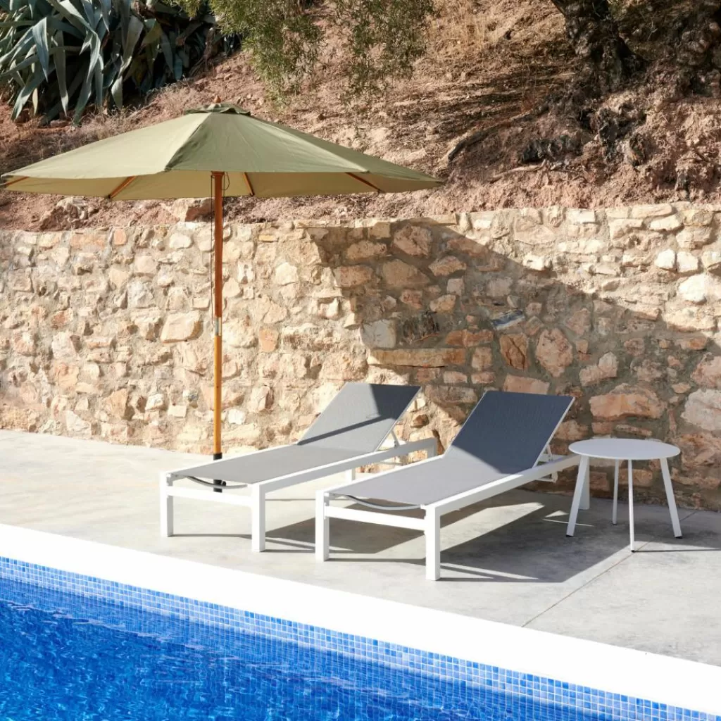 CASA SYDNEY Lettino Set Di 2 Bianco- Lettini