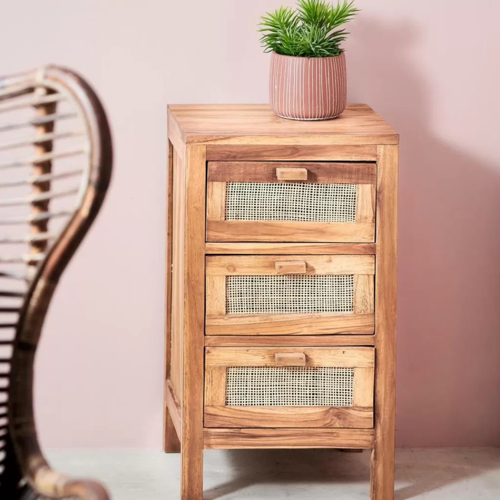 CASA TECK Armadio A 3 Cassetti Naturale- Cassettiere