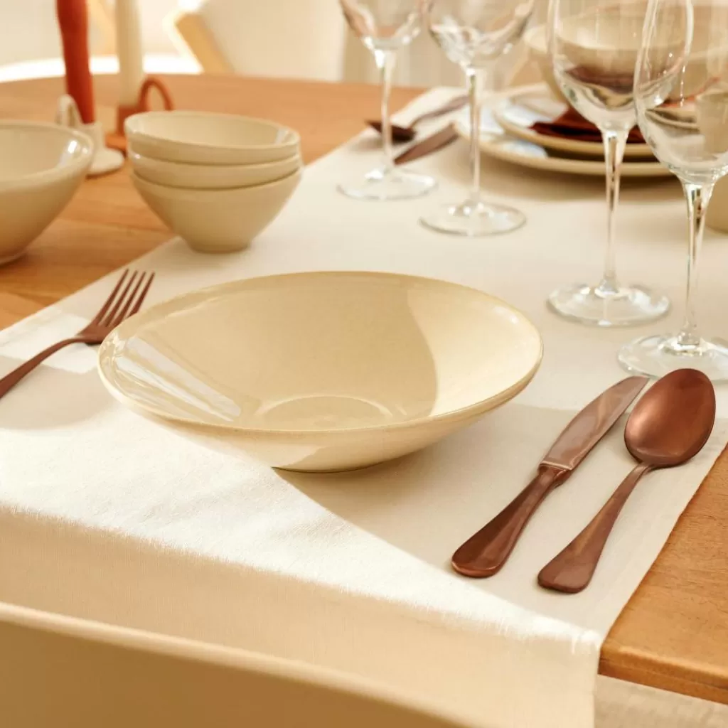 CASA TOKO SAND Piatto Fondo Beige- Piatti