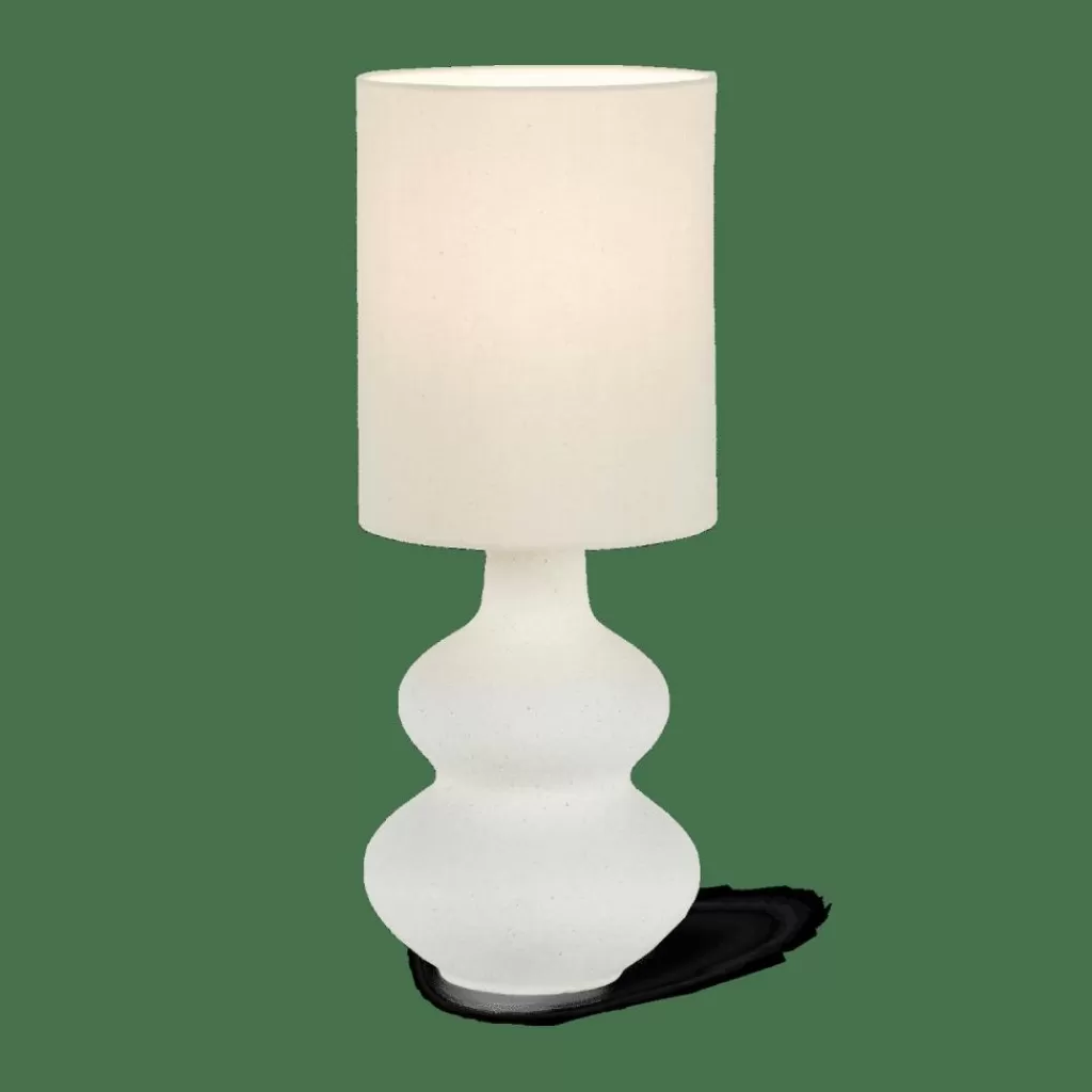 CASA WHITESTONE Lampada Tav+paralume E27 Bianco Antico- Lampade Da Tavolo