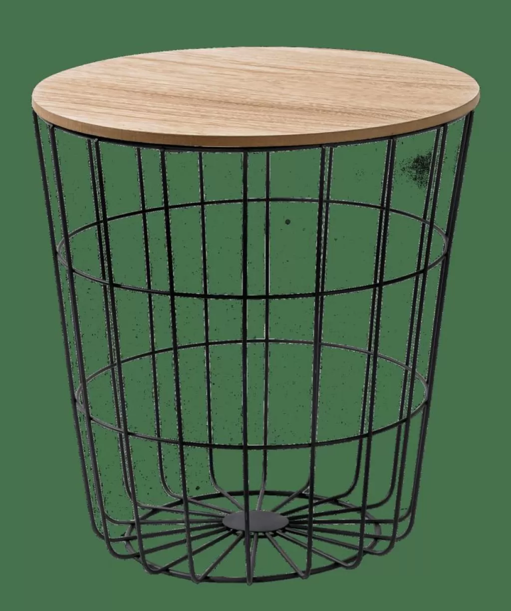 CASA WIRE Tavolino Portatutto Nero, Naturale- Cesti Di Metallo | Tavolini