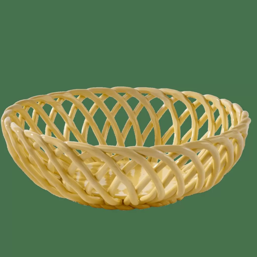 CASA WOVY Cesto Portafrutta Giallo Chiaro- Accessori Da Cucina