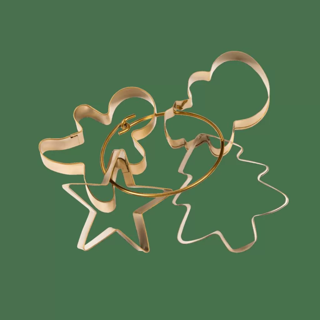 CASA X-MAS GOLD Formine Coppaimpasto Set Di 4 Dorato- Utensili Da Forno | Stampi