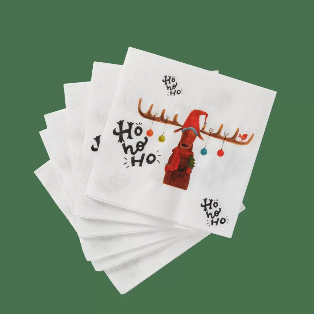 CASA X-MAS MOOSE Set Di 20 Tovaglioli Multicolore- Tovaglioli
