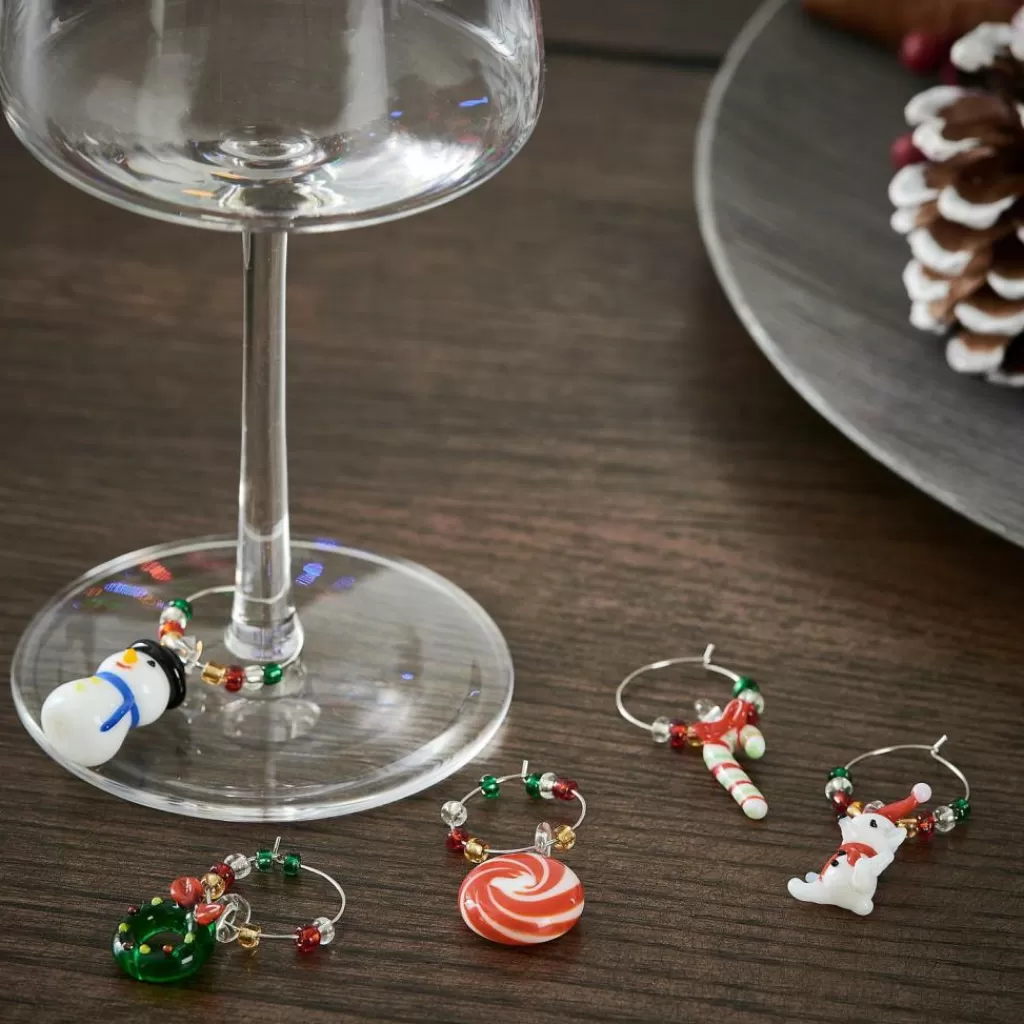 CASA X-MAS Segnabicchieri Set Di 6 Multicolore- Accessori Per Cocktail