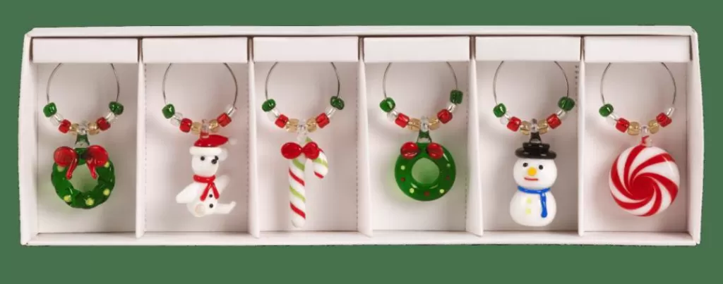 CASA X-MAS Segnabicchieri Set Di 6 Multicolore- Accessori Per Cocktail