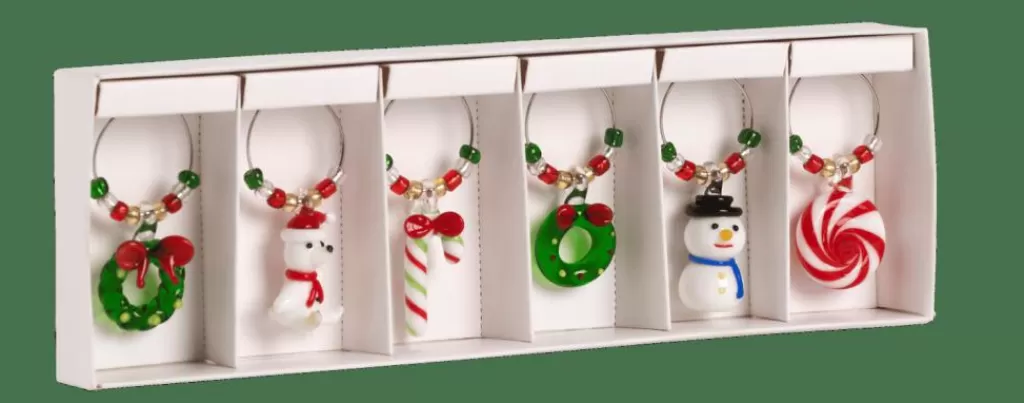 CASA X-MAS Segnabicchieri Set Di 6 Multicolore- Accessori Per Cocktail
