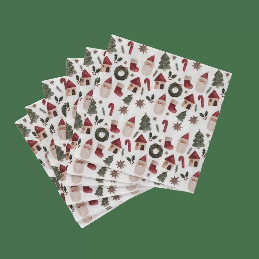 CASA X-MAS VIBE Set Di 20 Tovaglioli Multicolore- Tovaglioli