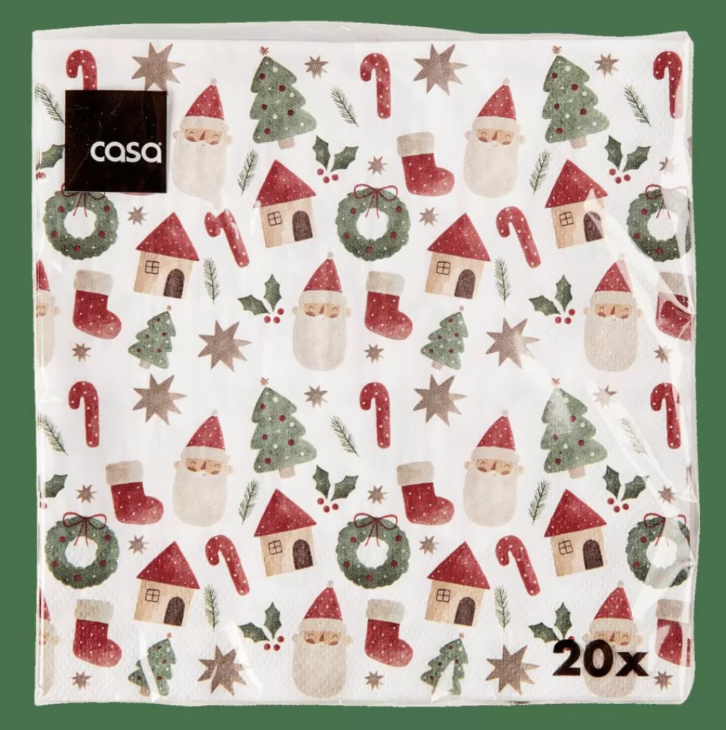 CASA X-MAS VIBE Set Di 20 Tovaglioli Multicolore- Tovaglioli